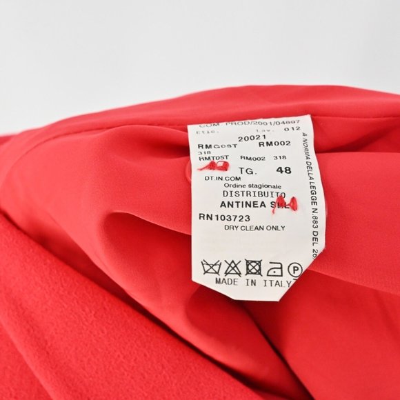 VTG 90s ARMANI COLLEZIONI Womens Size 12 Blazer Red Virgin Wool Career Office - Picture 8 of 9